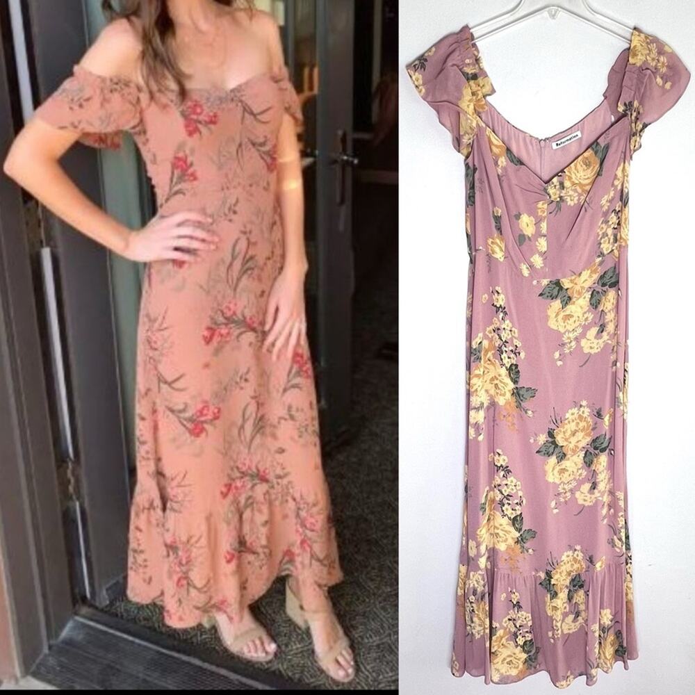 Reformation Butterfly Midi Dress in Gwenyth Rose Floral Pink Sz 10